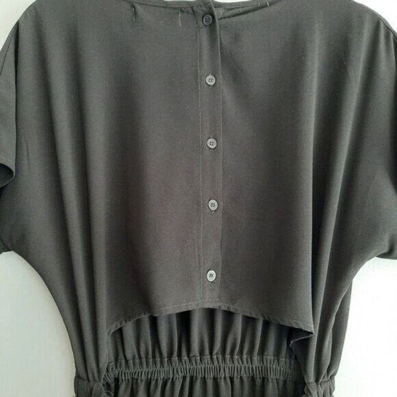 OAK + FORT / Open Cut-Out Back Midi Dres Black Flowy Sz S - Picture 9 of 13